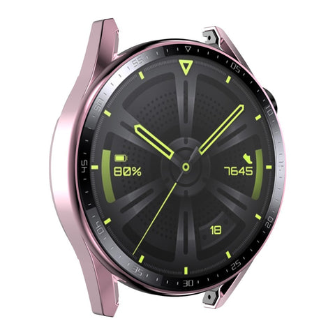 ENKAY HAT PRINCE for Huawei Watch GT 3 46mm 9H Tempered Glass Screen Protector Scale Design Electroplating Hard PC Watch Protective Case