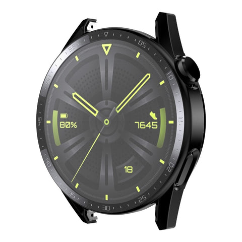 ENKAY HAT PRINCE for Huawei Watch GT 3 46mm Matte Rubberized Hard PC Watch Case with Scale + 9H Tempered Glass Screen Protector