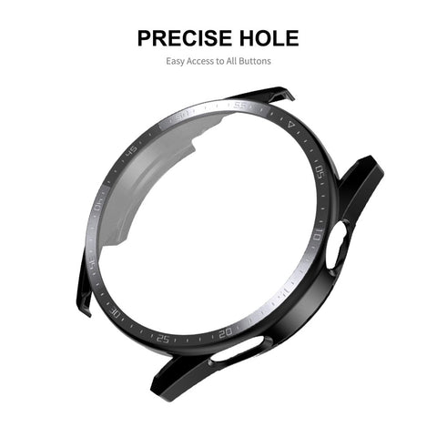 ENKAY HAT PRINCE for Huawei Watch GT 3 46mm Matte Rubberized Hard PC Watch Case with Scale + 9H Tempered Glass Screen Protector