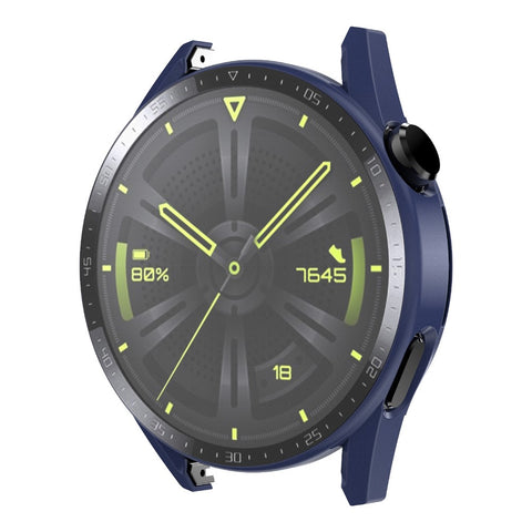 ENKAY HAT PRINCE for Huawei Watch GT 3 46mm Matte Rubberized Hard PC Watch Case with Scale + 9H Tempered Glass Screen Protector