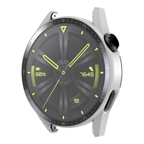 ENKAY HAT PRINCE for Huawei Watch GT 3 46mm Matte Rubberized Hard PC Watch Case with Scale + 9H Tempered Glass Screen Protector