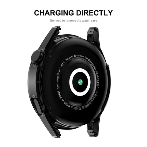 ENKAY HAT PRINCE for Huawei Watch GT 3 46mm 9H Tempered Glass Screen Protector Matte Rubberized Hard PC Watch Case