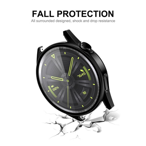 ENKAY HAT PRINCE for Huawei Watch GT 3 46mm 9H Tempered Glass Screen Protector Matte Rubberized Hard PC Watch Case