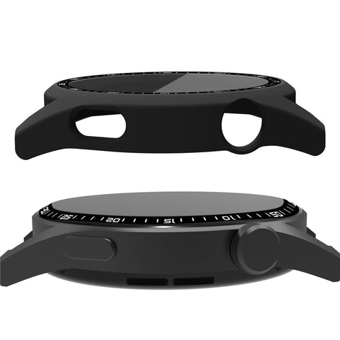 For Huawei Watch GT 3 46mm Shockproof Hard PC Frame Protective Shell with Anti-Scratch HD Tempered Glass Screen Protector