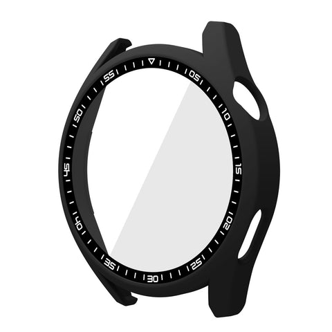 For Huawei Watch GT 3 46mm Shockproof Hard PC Frame Protective Shell with Anti-Scratch HD Tempered Glass Screen Protector