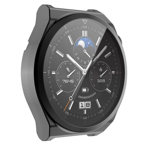 ENKAY HAT PRINCE For Huawei Watch GT 3 Pro 46mm Full Protection Electroplated TPU Smart Watch Case with Built-in Tempered Glass Screen Protector