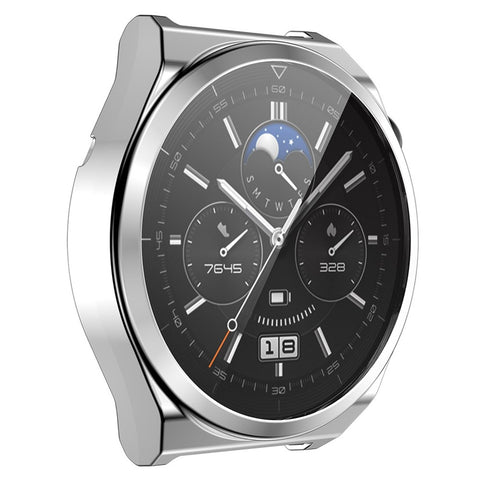 ENKAY HAT PRINCE For Huawei Watch GT 3 Pro 46mm Full Protection Electroplated TPU Smart Watch Case with Built-in Tempered Glass Screen Protector