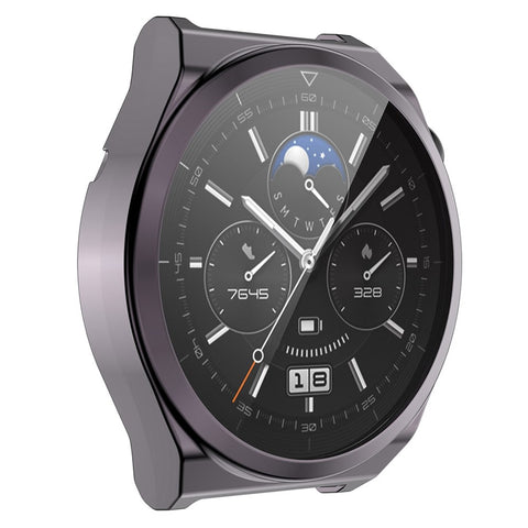 ENKAY HAT PRINCE For Huawei Watch GT 3 Pro 46mm Full Protection Electroplated TPU Smart Watch Case with Built-in Tempered Glass Screen Protector