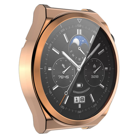 ENKAY HAT PRINCE For Huawei Watch GT 3 Pro 46mm Full Protection Electroplated TPU Smart Watch Case with Built-in Tempered Glass Screen Protector