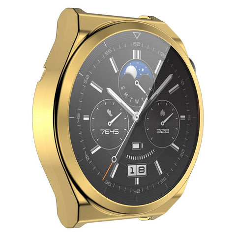 ENKAY HAT PRINCE For Huawei Watch GT 3 Pro 46mm Full Protection Electroplated TPU Smart Watch Case with Built-in Tempered Glass Screen Protector