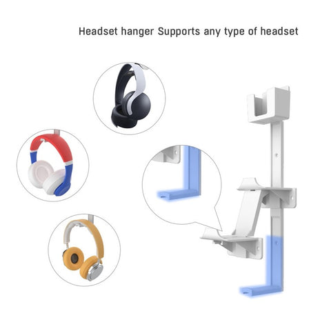 JYS Universal Game Controller Remote Control Holder Wall Mount Storage Rack Gamepad Headset Hanger Shelf