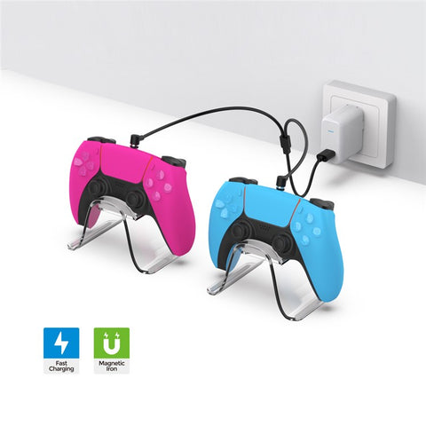 DOBE TP5-2520 For PS VR2 Controller 1 USB to 2 Type C 90 Degree Magnetic Charging Cord USB C Charger Cable