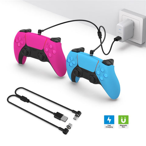 DOBE TP5-2520 For PS VR2 Controller 1 USB to 2 Type C 90 Degree Magnetic Charging Cord USB C Charger Cable
