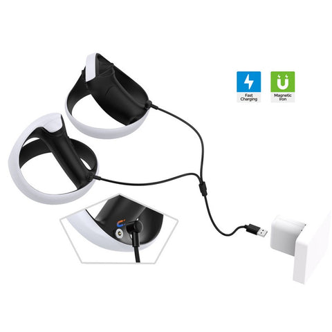 DOBE TP5-2520 For PS VR2 Controller 1 USB to 2 Type C 90 Degree Magnetic Charging Cord USB C Charger Cable