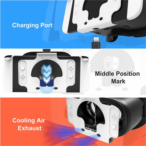DEVASO VR Headset for Nintendo Switch Game Console Heat Dissipation Plastic Headband VR Glasses