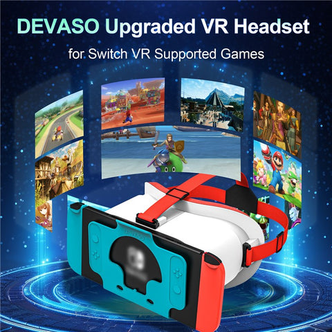 DEVASO VR Headset for Nintendo Switch Game Console Heat Dissipation Plastic Headband VR Glasses