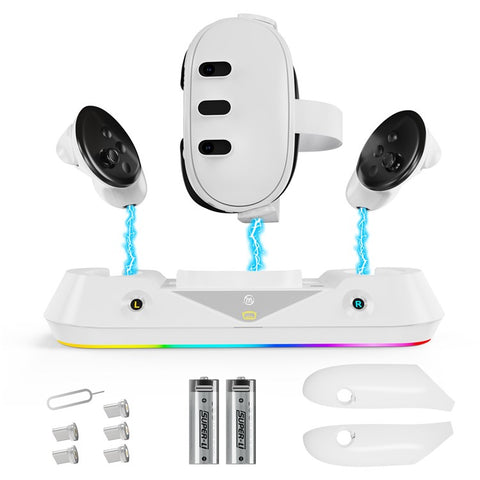 JYS JYS-MQ001 For Meta Quest 3 VR Headset Controller Charge Dock Magnetic Charging Base