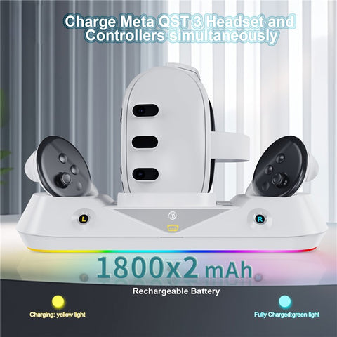 JYS JYS-MQ001 For Meta Quest 3 VR Headset Controller Charge Dock Magnetic Charging Base