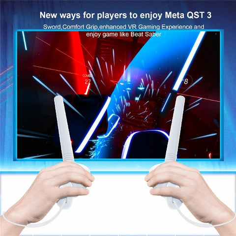 JYS JYS-MQ009 For Meta Quest 3 / 3S Table Tennis Racket Golf Club Adapter Controllers Grips Stick Handle Accessories
