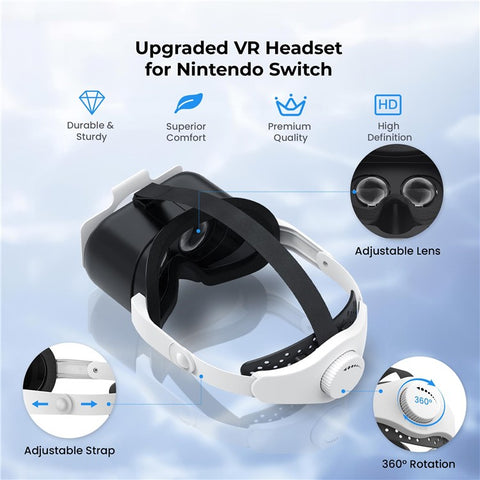 DEVASO For Nintendo Switch VR Headset with Adjustable Head Strap, Version 3.0