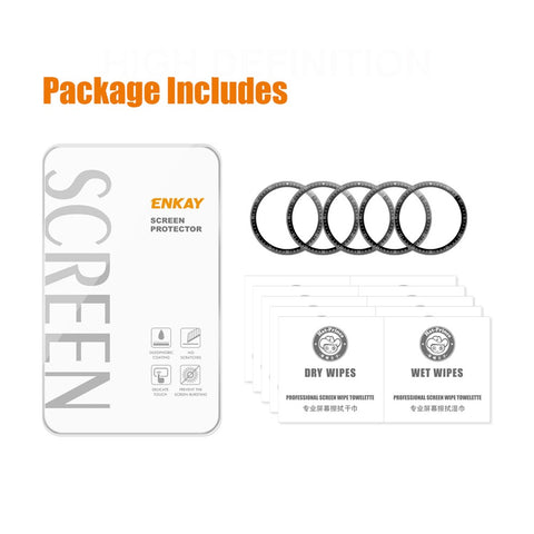 ENKAY HAT PRINCE 5Pcs/Set Full Screen Flexible PC Edge + PMMA HD Clear 3D Curved Film for Huawei Watch GT 3 46mm