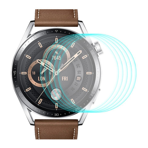 ENKAY HAT PRINCE 5Pcs/Pack 2.5D Arc Edges 9 Hardness HD Sensitive Touch 0.2mm Tempered Glass Screen Protector for Huawei Watch GT 3 46mm