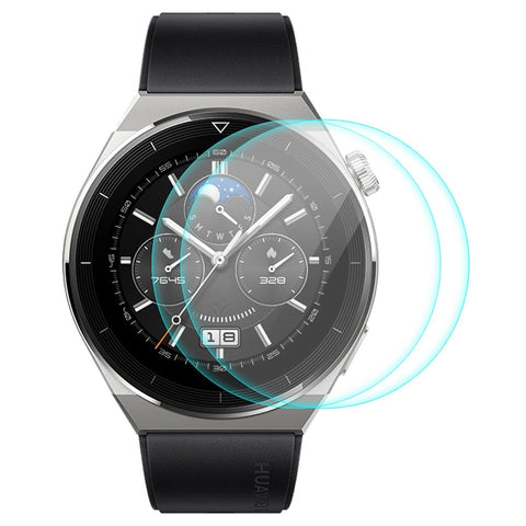 ENKAY HAT PRINCE 2Pcs/Set for Huawei Watch GT 3 Pro 46mm High Aluminium-silicon Glass Anti-explosion Film 0.2mm 9H HD Tempered Glass Screen Protector