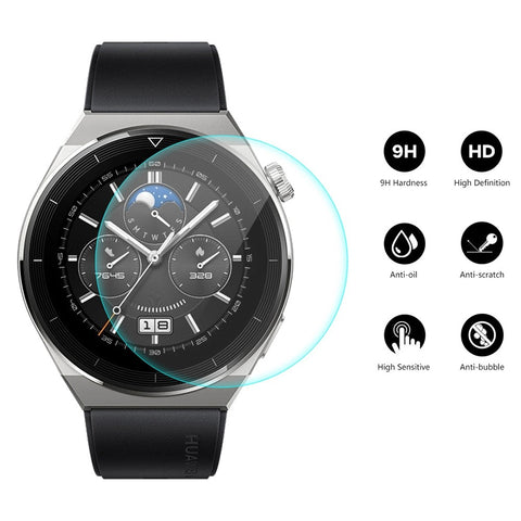 ENKAY HAT PRINCE 2Pcs/Set for Huawei Watch GT 3 Pro 46mm High Aluminium-silicon Glass Anti-explosion Film 0.2mm 9H HD Tempered Glass Screen Protector