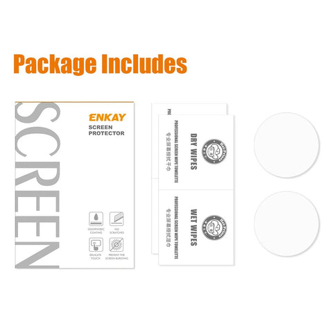 ENKAY HAT PRINCE 2Pcs/Set for Huawei Watch GT 3 Pro 46mm High Aluminium-silicon Glass Anti-explosion Film 0.2mm 9H HD Tempered Glass Screen Protector