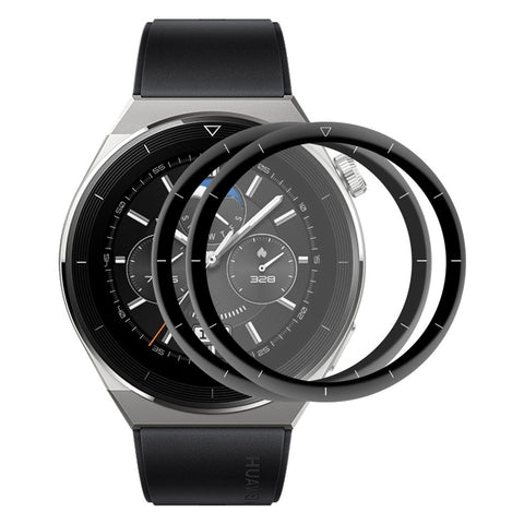 ENKAY HAT PRINCE 2Pcs/Set For Huawei Watch GT 3 Pro 46mm No Bubble Soft PC Edge Screen Protector, PMMA 3D Curved Full Covering HD Screen Film