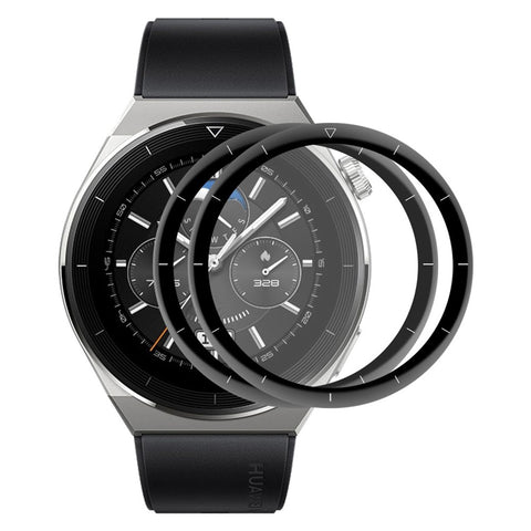 ENKAY HAT PRINCE 2Pcs/Set for Huawei Watch GT 3 Pro 46mm Hydrophobic 3D Curved Soft PC Edge + PMMA Ultra Clear Protective Film Full Coverage Protector