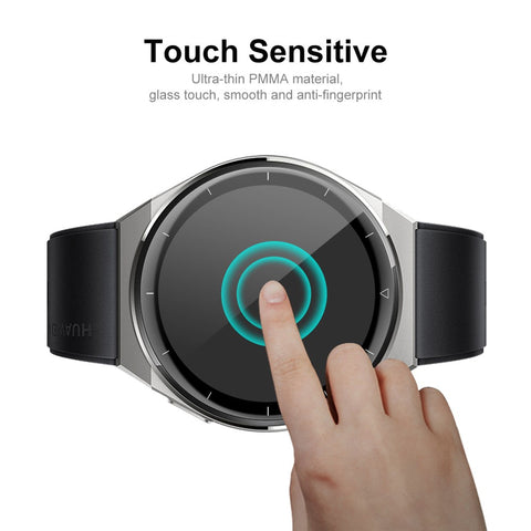 ENKAY HAT PRINCE 2Pcs/Set for Huawei Watch GT 3 Pro 46mm Hydrophobic 3D Curved Soft PC Edge + PMMA Ultra Clear Protective Film Full Coverage Protector