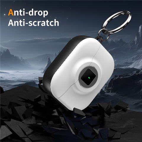 For Apple AirPods 4 Case PC+TPU Flip Earphone Cover with Carabiner and Switch Lock