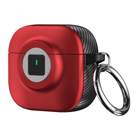 For Apple AirPods 4 Case PC+TPU Flip Earphone Cover with Carabiner and Switch Lock