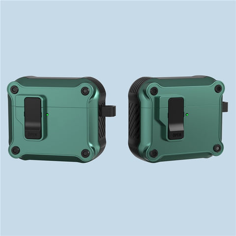 For AirPods 4 Case TPU+PC Protector Bluetooth-compatible Earbuds Cover with Carabiner