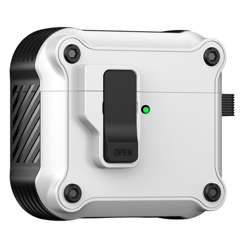 For AirPods 4 Case TPU+PC Protector Bluetooth-compatible Earbuds Cover with Carabiner