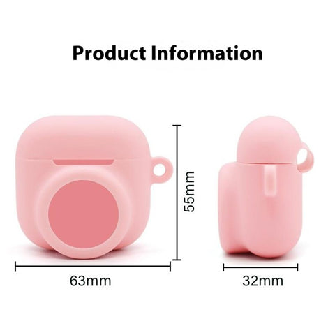 For Apple AirPods 4 / AirTag Silicone Case Earphone Tracker Cover with Carabiner, with Front Back Film Set