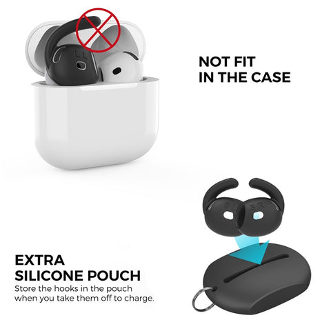 AHASTYLE PT60-4 1 Pair Ear Hooks for AirPods 4 Replacement Silicone Wings Sport Earhooks Ear Tips, Size: M