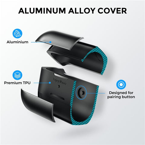 AHASTYLE WG75-3 For Apple AirPods 3 Protective Case TPU Aluminum Alloy Shockproof Scratch Resistant Earphone Cover with Carabiner