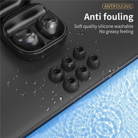 AHASTYLE PT168-B2 6 Pairs For Samsung Galaxy Buds2 Pro Silicone Ear Tips Replacement Earphone Caps, Size: S + M + L