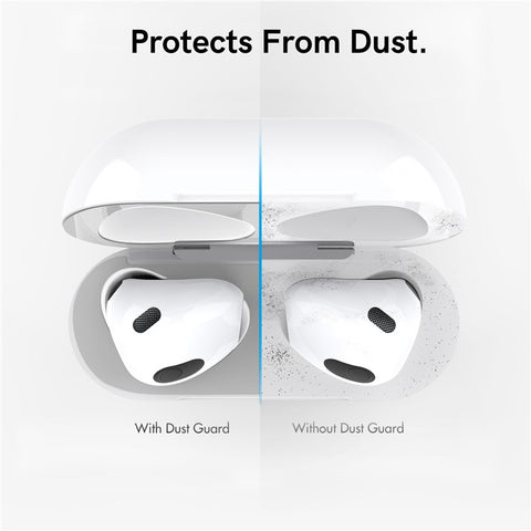 AHASTYLE PT68 2 PCS Metal Nickel Sticker For AirPods 4 , Ultra Thin Dust Guard Protective Film