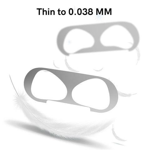 AHASTYLE PT68 2 PCS Metal Nickel Sticker For AirPods 4 , Ultra Thin Dust Guard Protective Film