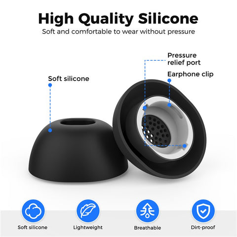 AHASTYLE WG173 3 Pairs Size S Silicone Eartips for Samsung Galaxy Buds3 Pro Bluetooth-Compatible Earbuds Replacement Tips
