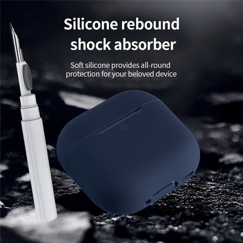 For AirPods 4 Silicone Earbuds Case Soft Protective Cover No Hook with Cleaning Pen