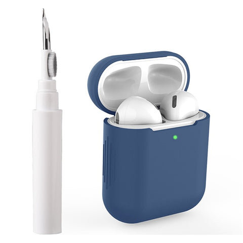 For Apple AirPods with Wireless Charging Case (2019)  /  AirPods with Charging Case (2019)  /  (2016) Silicone Case with Cleaning Pen