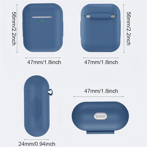 For Apple AirPods with Wireless Charging Case (2019)  /  AirPods with Charging Case (2019)  /  (2016) Silicone Case with Cleaning Pen