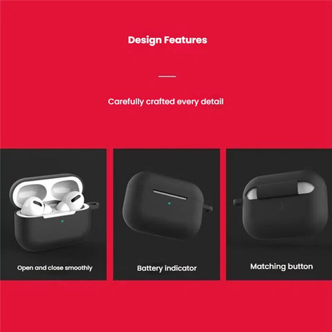 For Apple AirPods Pro Silicone Case Earphone Cover with Cleaning Pen and Hook