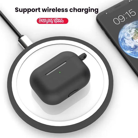 For Apple AirPods Pro Silicone Case Earphone Cover with Cleaning Pen and Hook
