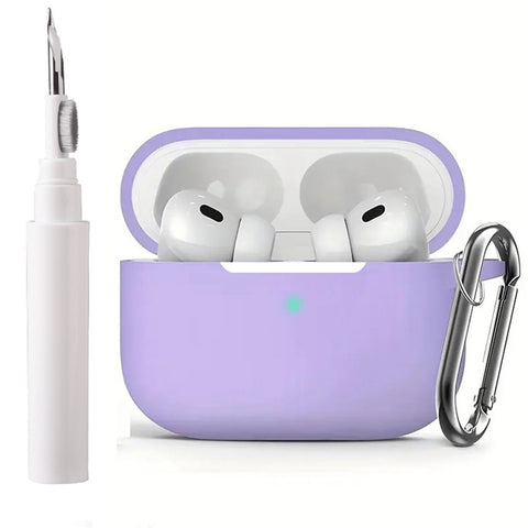 For Apple AirPods Pro Silicone Case Earphone Cover with Cleaning Pen and Hook