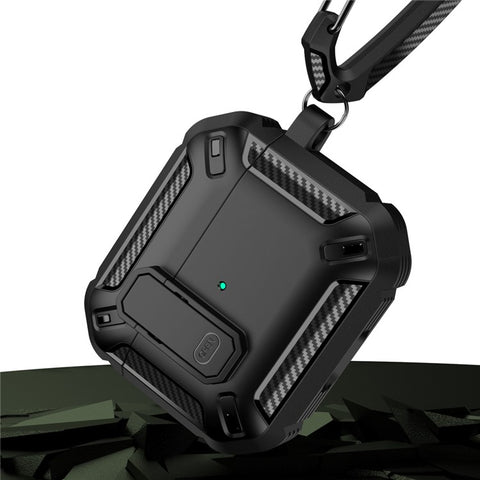 For Apple AirPods 3 TPU + PC Earphone Charging Box Case Anti-fall Protective Cover with Hook